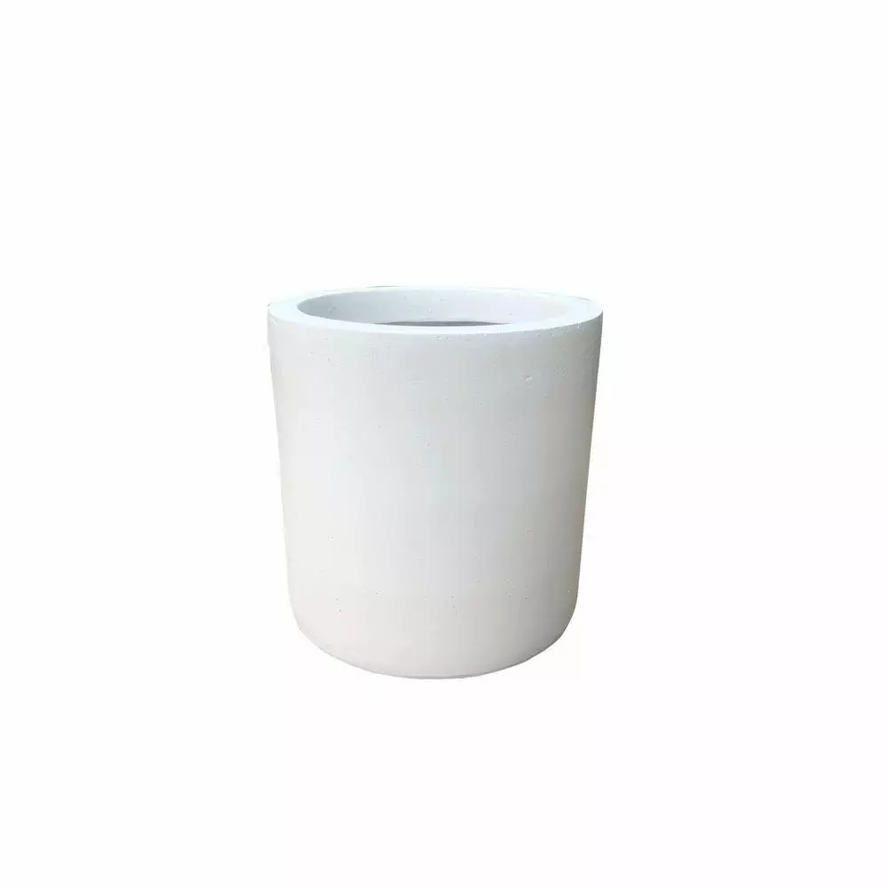 KANTE 12.9 in. W Round Pure White Concrete/Fiberglass Indoor Outdoor Modern Seamless Planter 4 KANTE 12.9 in. W Round Pure White Concrete/Fiberglass Indoor Outdoor Modern Seamless Planter - Image 2