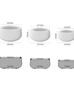 KANTE 19.6 in., 15.7 in. & 11.8 in. W Round Pure White Concrete Elegant Planters Set of 3, Outdoor Indoor w/Drainage Holes 12 KANTE 19.6 in., 15.7 in. & 11.8 in. W Round Pure White Concrete Elegant Planters Set of 3, Outdoor Indoor w/Drainage Holes -Vigoro sales Store pure white kante plant pots rc0051abc c80011 c3 1000