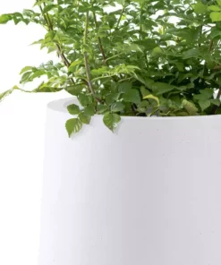 KANTE 13.4 in. H Pure White Tuliped Round Concrete Planter, Outdoor Indoor Large Planter Pots, Containers with Drainage Holes -Vigoro sales Store pure white kante plant pots rf2015022c c80011 44 1000