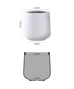 KANTE 13.4 in. H Pure White Tuliped Round Concrete Planter, Outdoor Indoor Large Planter Pots, Containers with Drainage Holes -Vigoro sales Store pure white kante plant pots rf2015022c c80011 4f 1000