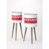 SULLIVANS Red & White Reindeer Metal and Wood Planter Stand (Set of 2) -Vigoro sales Store red sullivans plant pots met1741 64 1000
