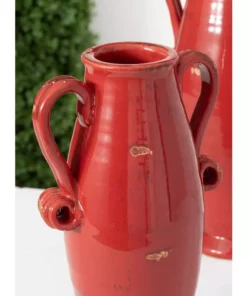 SULLIVANS Red Ceramic Handled Urn (Set of 2) -Vigoro sales Store red sullivans urn planters cm2955 c3 1000