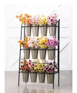 SULLIVANS Metal 12 Vase Floral Display -Vigoro sales Store silver sullivans plant pots met1474 4f 1000