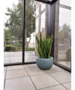 KANTE 12 in. W Round Slate Gray Concrete/Fiberglass Indoor Outdoor Modern Seamless Bowl Planter -Vigoro sales Store slate gray kante plant pots osc0049a c60611 fa 1000