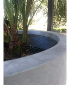 KANTE 10 in. W Round Slate Gray Concrete/Fiberglass Indoor Outdoor Elegant Planter -Vigoro sales Store slate gray kante plant pots osc0050a c60611 1d 1000