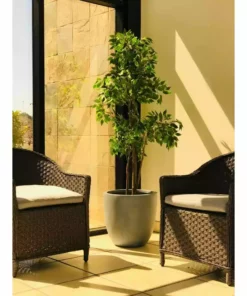 KANTE 10 in. W Round Slate Gray Concrete/Fiberglass Indoor Outdoor Elegant Planter -Vigoro sales Store slate gray kante plant pots osc0050a c60611 4f 1000