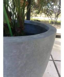 KANTE 10 in. W Round Slate Gray Concrete/Fiberglass Indoor Outdoor Elegant Planter -Vigoro sales Store slate gray kante plant pots osc0050a c60611 66 1000