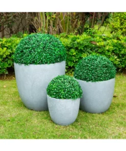 KANTE 18", 14" and 10"W Round Slate Gray Lightweight Concrete/Fiberglass Indoor Outdoor Elegant Seamless Planters (Set of 3) 17 KANTE 18", 14" and 10"W Round Slate Gray Lightweight Concrete/Fiberglass Indoor Outdoor Elegant Seamless Planters (Set of 3) -Vigoro sales Store slate gray kante plant pots osc0050abc c60611 fa 1000