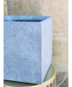 KANTE 10 in. W Square Slate Gray Lightweight Concrete/Fiberglass Indoor Outdoor Modern Elegant Planter -Vigoro sales Store slate gray kante plant pots osf0001a c60611 fa 1000