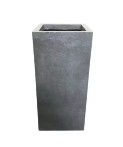KANTE 20 in. H Square Slate Gray Lightweight Concrete/Fiberglass Indoor Outdoor Elegant Tall Planter -Vigoro sales Store slate gray kante plant pots osf0002a c60611 44 1000