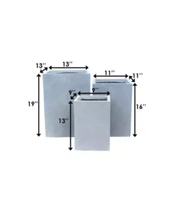 KANTE 19 in. x 16 in. and 13 in. H Square Slate Gray Concrete/Fiberglass Indoor Outdoor Elegant Planters (Set of 3) -Vigoro sales Store slate gray kante plant pots osf0007abc c60611 66 1000