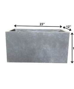 KANTE 23 in. L Rectangular Slate Gray Concrete/Fiberglass Indoor Outdoor Modern Planter -Vigoro sales Store slate gray kante plant pots osf0104a c60611 fa 1000