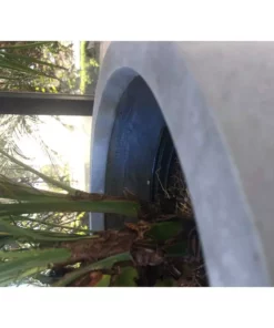 KANTE 9 in. Tall Slate Gray Lightweight Concrete Modern Outdoor Round Planter -Vigoro sales Store slate gray kante plant pots rc0050a c60611 1f 1000