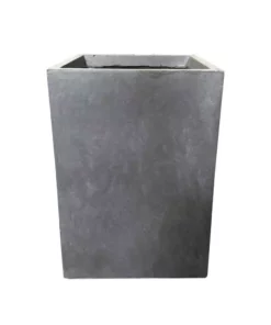 KANTE Small 13 in. Tall Slate Gray Lightweight Concrete Square Outdoor Planter