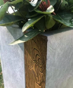 KANTE 28 in and 24 in. H Square Timber Ridge Concrete/Fiberglass Indoor Outdoor Elegant Tall Planters (Set of 2) -Vigoro sales Store timber ridge kante plant pots osf0218bc c80811 4f 1000