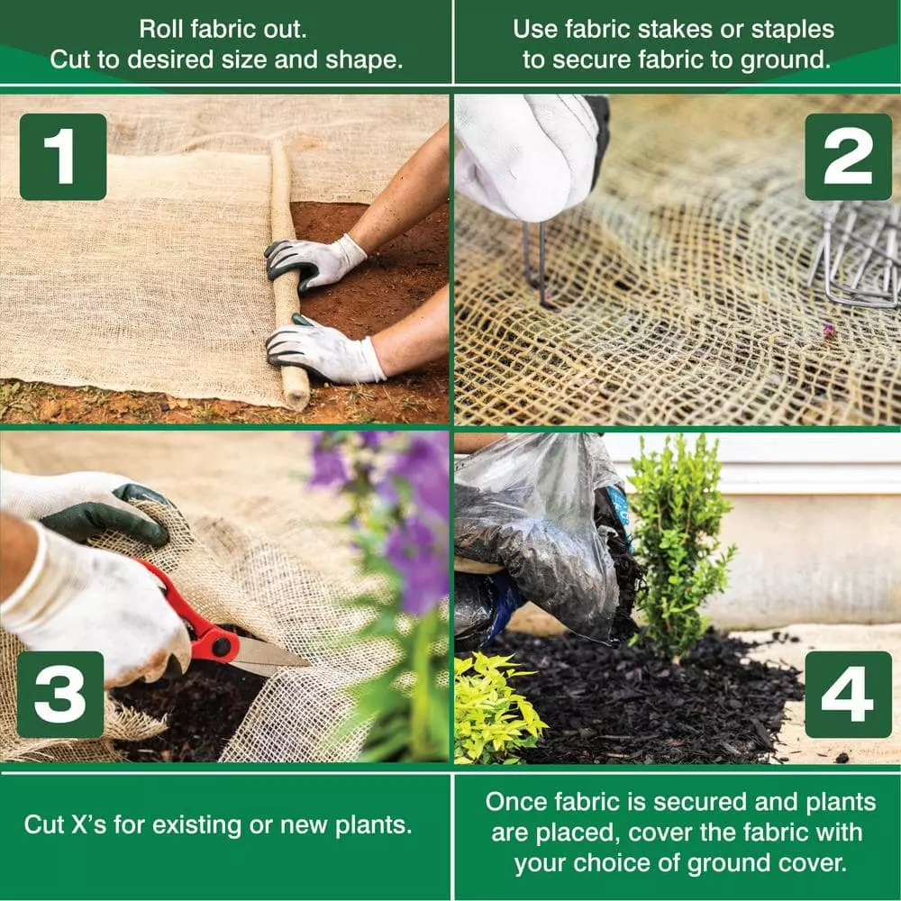 Vigoro 3 ft. x 24 ft. 100% Natural Burlap Landscape Fabric 14 Vigoro 3 ft. x 24 ft. 100% Natural Burlap Landscape Fabric - Image 12