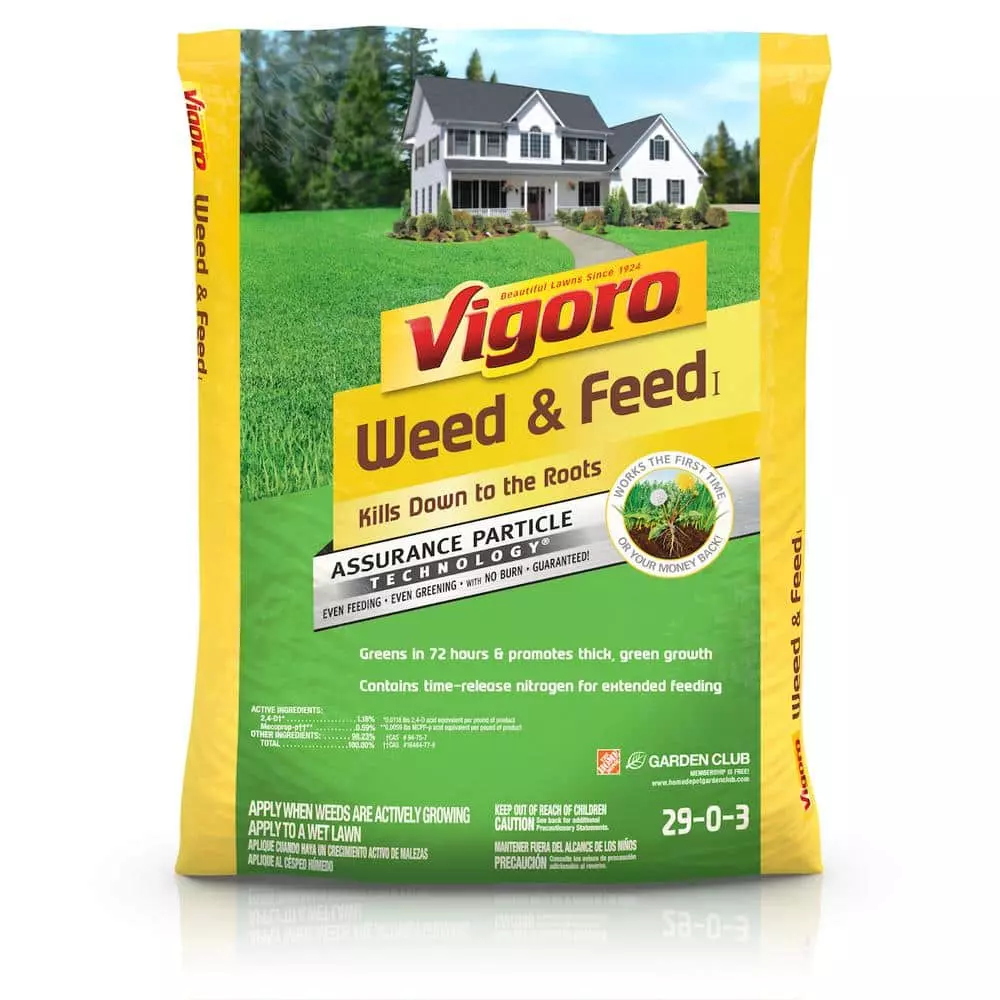 Vigoro 14.6 lbs. 5,000 sq. ft. Weed and Feed Weed Killer Plus Lawn Fertilizer 3 Vigoro 14.6 lbs. 5,000 sq. ft. Weed and Feed Weed Killer Plus Lawn Fertilizer