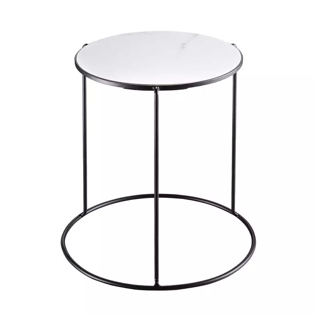 Vigoro 15 in. Marble Look Top Indoor Black Plant Stand 5 Vigoro 15 in. Marble Look Top Indoor Black Plant Stand - Image 3