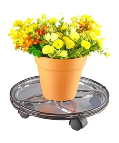 Vigoro 13.6 in. x 13.6 in. x 2.8 in. Brown Metal Plant Caddy -Vigoro sales Store vigoro planter caddies 154208 4f 1000