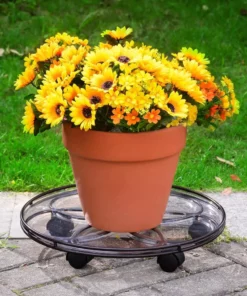 Vigoro 17 in. x 17 in. x 2.8 in. Silver Metal Plant Caddy -Vigoro sales Store vigoro planter caddies 154273 1f 1000