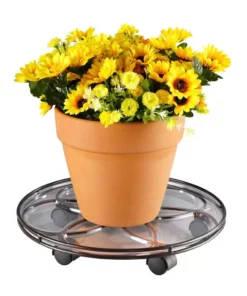 Vigoro 17 in. x 17 in. x 2.8 in. Silver Metal Plant Caddy -Vigoro sales Store vigoro planter caddies 154273 4f 1000