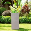 KANTE 20 in. H Square Weathered Concrete/Fiberglass Indoor Outdoor Modern Tall Planter -Vigoro sales Store weathered concrete kante plant pots osf0002a c80021 2 64 1000