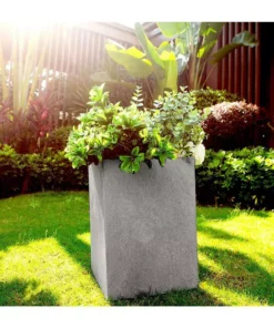 KANTE 19 in. H Square Weathered Concrete/Fiberglass Indoor Outdoor Modern Seamless Planter -Vigoro sales Store weathered concrete kante plant pots osf0007c c80021 2 1f 1000