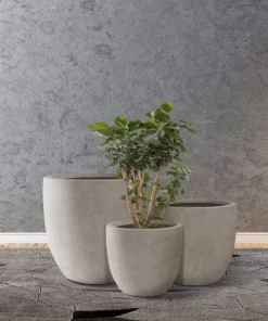 KANTE 20", 16.5" & 13.3"W Round Weathered Finish Concrete Planters Set of 3, Outdoor Indoor w/Drainage Hole & Rubber Plug -Vigoro sales Store weathered concrete kante plant pots rc0152bcd c80021 2 fa 1000