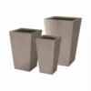 KANTE 24.4", 18" &15.7"H Weathered Finish Concrete Tall Planter Set of 3, Large Outdoor Indoor w/ Drainage Hole & Rubber Plug -Vigoro sales Store weathered concrete kante plant pots rf2015017cde c80021 2 64 1000