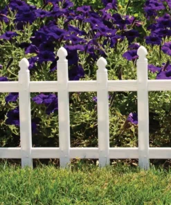 Vigoro 12 in. H White Classic Picket Style Plastic Garden Fence -Vigoro sales Store white plastic resin vigoro garden fencing 51502 1f 1000