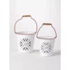 SULLIVANS White Joy Snowflake Metal Bucket (Set of 2) 1 SULLIVANS White Joy Snowflake Metal Bucket (Set of 2) -Vigoro sales Store white sullivans plant pots met1751 64 1000