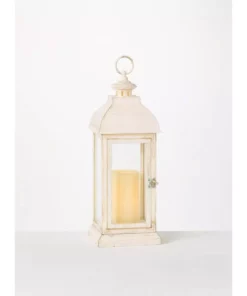 SULLIVANS 17.5 in. Lantern with LED Pillar Candle