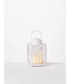 SULLIVANS 8.75 in. Snowflake Lantern with LED Pillar Candle