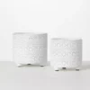 SULLIVANS Whitewash Textured Footed Cement Pot - Set of 2 -Vigoro sales Store whitewashed sullivans plant pots cmt1206 64 1000